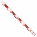 Bsc Preferred 3/4 x 10'' Red Checkerboard Tyvek Wristbands, 500PK S-15234R